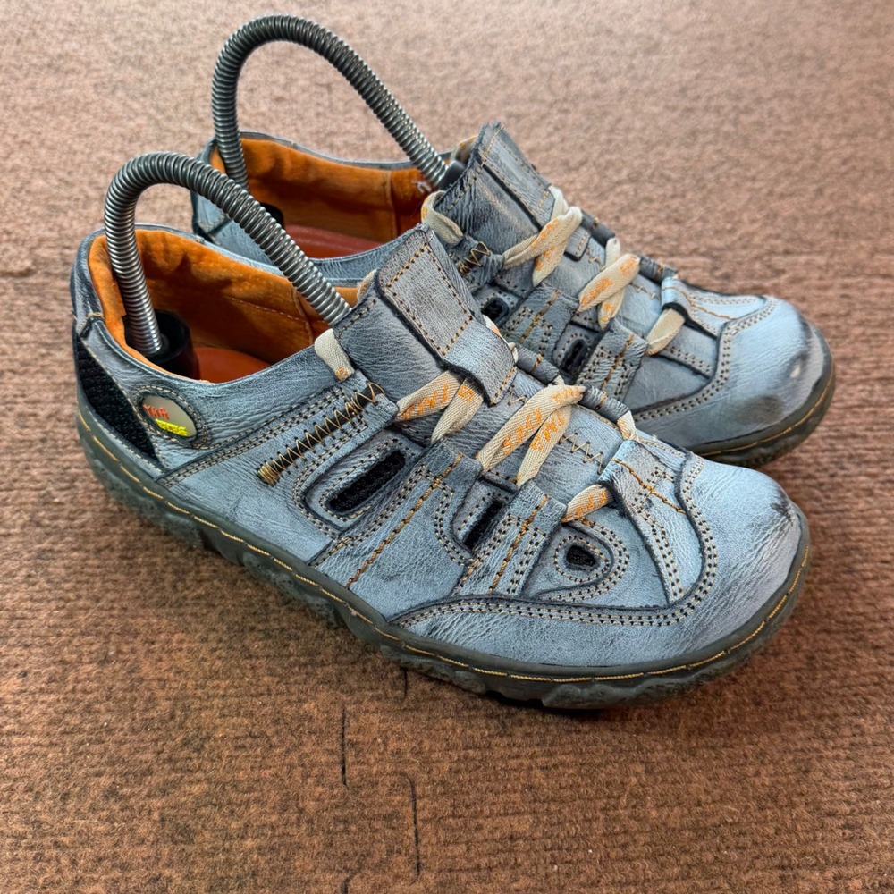 used shoes TMA Eyes Blue Distressed Leather Lace Up Comfort Walking Shoes EUR 38